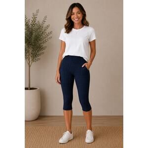First Step Gym Clothes Women Corsario Scrunch Capri Leggings Size L NWT